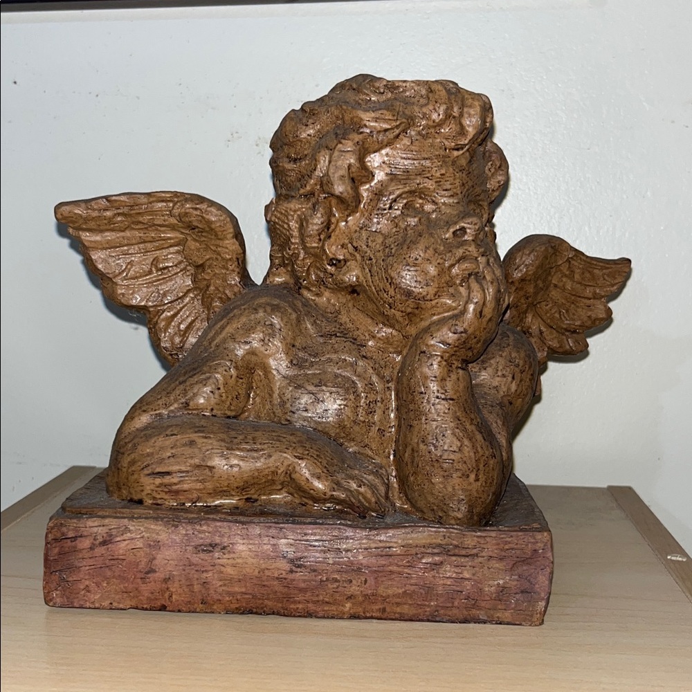 Rustic Brown Angel Sculpture